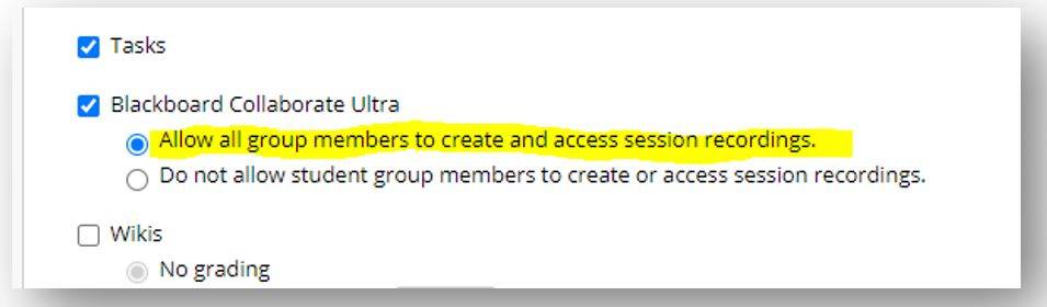 Group Recording option